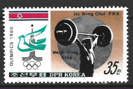 COREE DU NORD. N°1622 De 1980. Haltérophilie. - Weightlifting