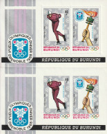 BURUNDI - 2 BLOCS N°23 ** (1968) J.O De Grenoble - Blokken & Velletjes