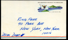 UXC6 Air Mail Postal Card Used Palos Verdes Peninsula CA - New York NY 1968 - 1961-80