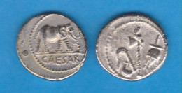 REPÚBLICA ROMANA DENARIO-PLATA 49-48 A.C. SC/UNC  JUCIO CESAR  Réplica  DL-11.989 - Fausses Monnaies