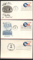 UXC8 3 Air Mail Postals Card FDC Vf 1967 - 1961-80