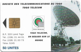 Togo - OPTT (Chip) - Earth Station - Gem1A Symm. Black, Cn. Black, 1995, 50Units, Used - Togo