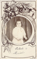 Photographie - Petite Fille - Portrait - Cadre Fleuri  - Carte Postale Ancienne - Photographie