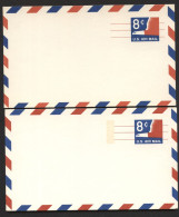 UXC9 2 Air Mail Postal Cards TAGGED + UNTAGGED Mint Vf 1968-69 - 1961-80