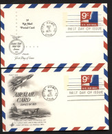 UXC10 2 Air Mail Postal Cards FDC 1971 - 1961-80