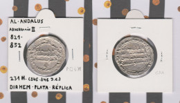 AL-ANDALUS  DIRHEM Plata  Abderraman II   Réplica   DL-13.417 - Monedas Falsas