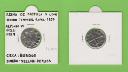 Alfonso VII 1126-1157    Dinero-Vellon Ceca:Burgos   Réplica   DL-13.387 - Monedas Falsas