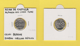 Alfonso VIII 1158-1214    Dinero-Vellon Ceca:Burgos   Réplica   DL-13.389 - Fausses Monnaies