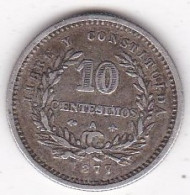 Uruguay . 10 Centesimos 1877 A Paris , En Argent, KM# 14 - Uruguay