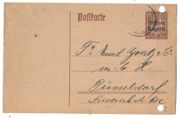 Entier Postaux Perforé Allemagne Bayern Obliteration 1920 - Other & Unclassified