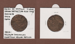 ENRIQUE IV  CUARTILLO-VELLON Ceca: Villalon(Valladolid)  Réplica   DL-13.401 - Monedas Falsas