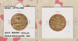 REYES CATOLICOS  DOBLE EXCELENTE - ORO CECA: BURGOS  Réplica   DL-13.402 - Fausses Monnaies