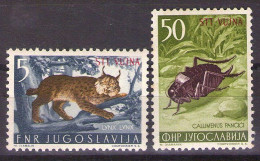 ITALIA - Trieste-Zona B -1954 Mi 124,131 - FAUNA,ANIMALS - MNH** - Nuevos