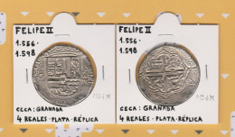 FELIPE II  1.556-1.598  4 REALES - PLATA Ceca: Granada  Réplica   T-DL-13.438 - Fausses Monnaies