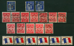 Timbres De FRANCHISE MILITAIRE (manque 1 Dent D'angle Sur Les N° 10)  - Francobolli  Di Franchigia Militare