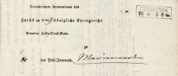 POLAND / GERMAN ANNEXATION 1858 LETTER  SENT FROM CZERWINSK TO KWIDZYŃ /MARIENWERDER - ...-1860 Prephilately