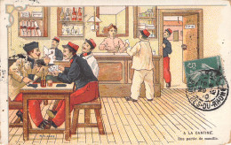 JEUX - Cartes A Jouer - Une Partie De Manille - à La Cantine - Carte Postale Ancienne - Cartes à Jouer