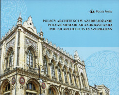 POLAND 2019 POLISH POST OFFICE SPECIAL LIMITED EDITION FOLDER: POLISH ARCHITECTS IN  BAKU AZERBAIJAN ARCHITECTURES SHEET - Storia Postale