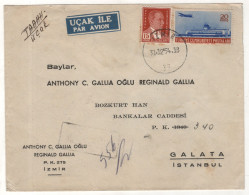 TURKEY,TURKEI,TURQUIE ,IZMIR TO ISTANBUL ,1954 COVER - Storia Postale