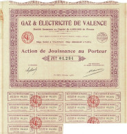 - Titre De 1938  - Gaz & Electricité De Valence - - Elektrizität & Gas