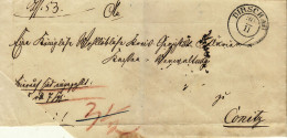 POLAND / GERMAN ANNEXATION /1850 Ca/ LETTER  SENT FROM TCZEW  /DIRSCHAU/ TO CHOJNICE /CONITZ/ - ...-1860 Préphilatélie