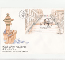 Macau, FDCB,(17), Modos De Vida - Aguadeiros, 1999, - Mundifil Nºs 998 - FDC