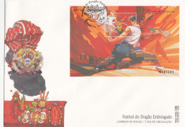 Macau, FDCB,(39) Festival Do Dragão Embriagado, 1997, - Mundifil Nºs 890 - FDC