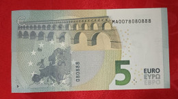 PORTUGAL Only Three Different Digits (0/7/8) 5 EURO M001I5 - MA0078080888 UNC NEUF FDS - 5 Euro