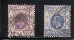 HONG KONG  Scott # 134, 137 Used - KGV - Gebruikt