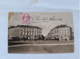 ANTIQUE POSTCARD BELGIUM KOTRIJK COURTRAI - PLACE DES EPERONS D'OR USED 1908 - Kortrijk