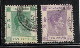 HONG KONG  Scott # 157-8 Used - KGVI - Used Stamps