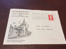 117*ARMOIRIE Enveloppe  CHATEAUX-THIERRY Maison Natale De Jean De La Fontaine  ANNEE 1990 - Briefe U. Dokumente