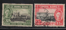 HONG KONG  Scott # 170-1 Used - KGVI Pictorial 2 - Usados