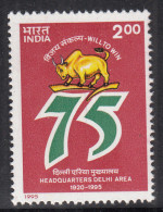 Headquarters Delhi Army Area MNH 1995, Defence, India, Animal Bull,  - Ungebraucht