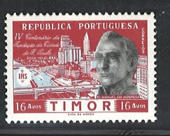 Portugal Timor 1954 "Creation Of The City Of Sao Paulo" MNH #294 - Quelimane