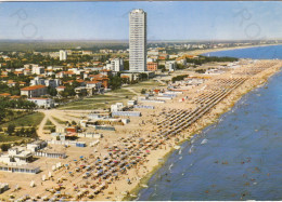 CARTOLINA  CESENATICO,EMILIA ROMAGNA-RIVIERA ADRIATICA-LA SPIAGGIA VISTA DALL'AEREO-VACANZA,BELLA ITALIA,VIAGGIATA 1969 - Cesena