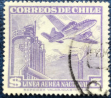 Chile - Chili - C14/20 - 1951 - (°)used - Michel 486 - Vliegtuig Boven Fabriek - Chili