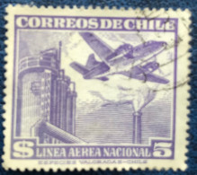 Chile - Chili - C14/20 - 1951 - (°)used - Michel 486 - Vliegtuig Boven Fabriek - Chili