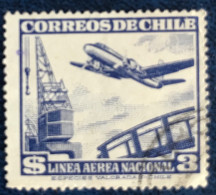 Chile - Chili - C14/21 - 1951 - (°)used - Michel 484 - Vliegtuig En Hijskraan - Chili