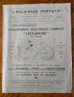 Clichy - L’Éclairage Portatif, Equipement électrique Complet Leclanché Pour Cycles, Vélo - Sport & Turismo