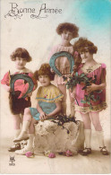 FETE - Bonne Année - Groupe D'enfants Avec Fer A Cheval - Houx - Carte Postale Ancienne - New Year