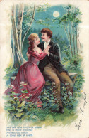 ARTS - Peintures Et Tableaux - Un Couple Dans La Forêt à La Clair De Lune - Carte Postale Ancienne - Paintings