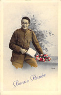 FETE - Bonne Année - Fantaisie Militaire - Uniforme  - Carte Postale Ancienne - New Year