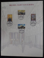 Feuillet D'or - Brussel, Hart Van Europa -  Art Nouveau - François Schuiten - Timbres N°2642/45 - Souvenir Cards - Joint Issues [HK]