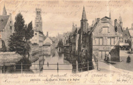 BELGIQUE- Bruges - Le Quai Du Rosaire Et Le Beffroi - Carte Postale Ancienne - Brugge