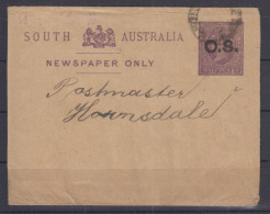 Australine: Südaustralien DienststreifbandHalfpenny Violett, Gebraucht - Cartas & Documentos