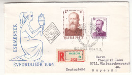 Hongrie - Lettre Recom De 1964 - Oblit Budapest - Timbres NON Dentelés - Galilei - Valeur 50 € ++ - Lettres & Documents