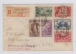COLONIE FRANCESI 1937 OCEANIA EXPO DI PARIGI 6 VALORI SU BUSTA VIAGGIATA - Cartas & Documentos