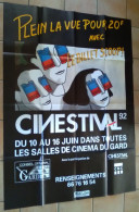 AFFICHE CINEMA CINESTIVAL FESTIVAL LE BILLET SCOOP ! Dans Les Salles Du GARD 30 1992 TB DESSIN DAMIANTHE FILM - Affiches & Posters