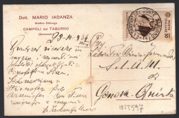 CARTOLINA INTESTATA - 1934 - CAMPOLI DEL MONTE TABURNO (BENEVENTO)  DOTT. IADANZA - AFFRANCATURA COMMEMORATIVA (INT597) - Magasins